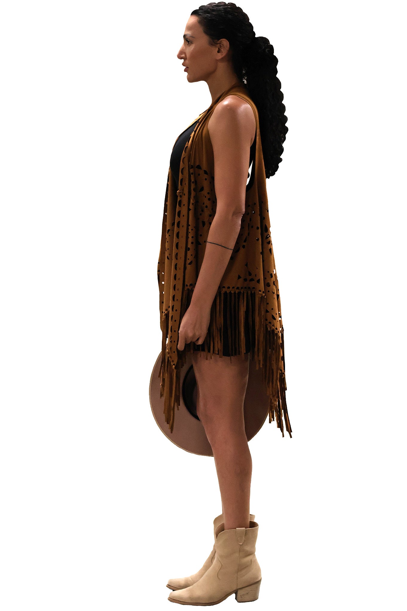 Fringe Vest - Camel