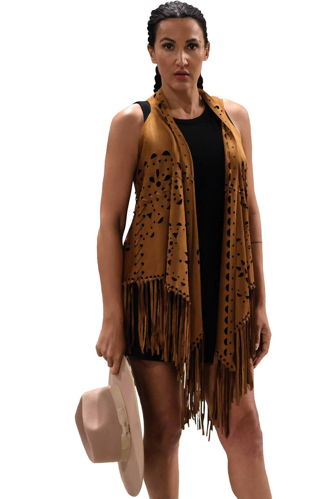 Fringe Vest - Camel