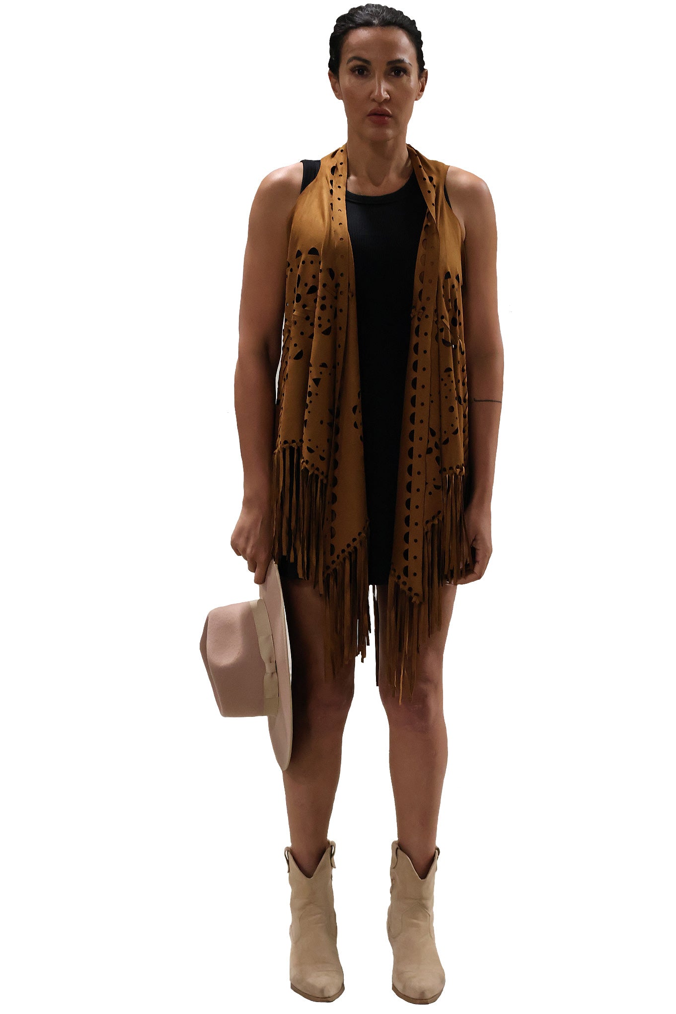 Fringe Vest - Camel