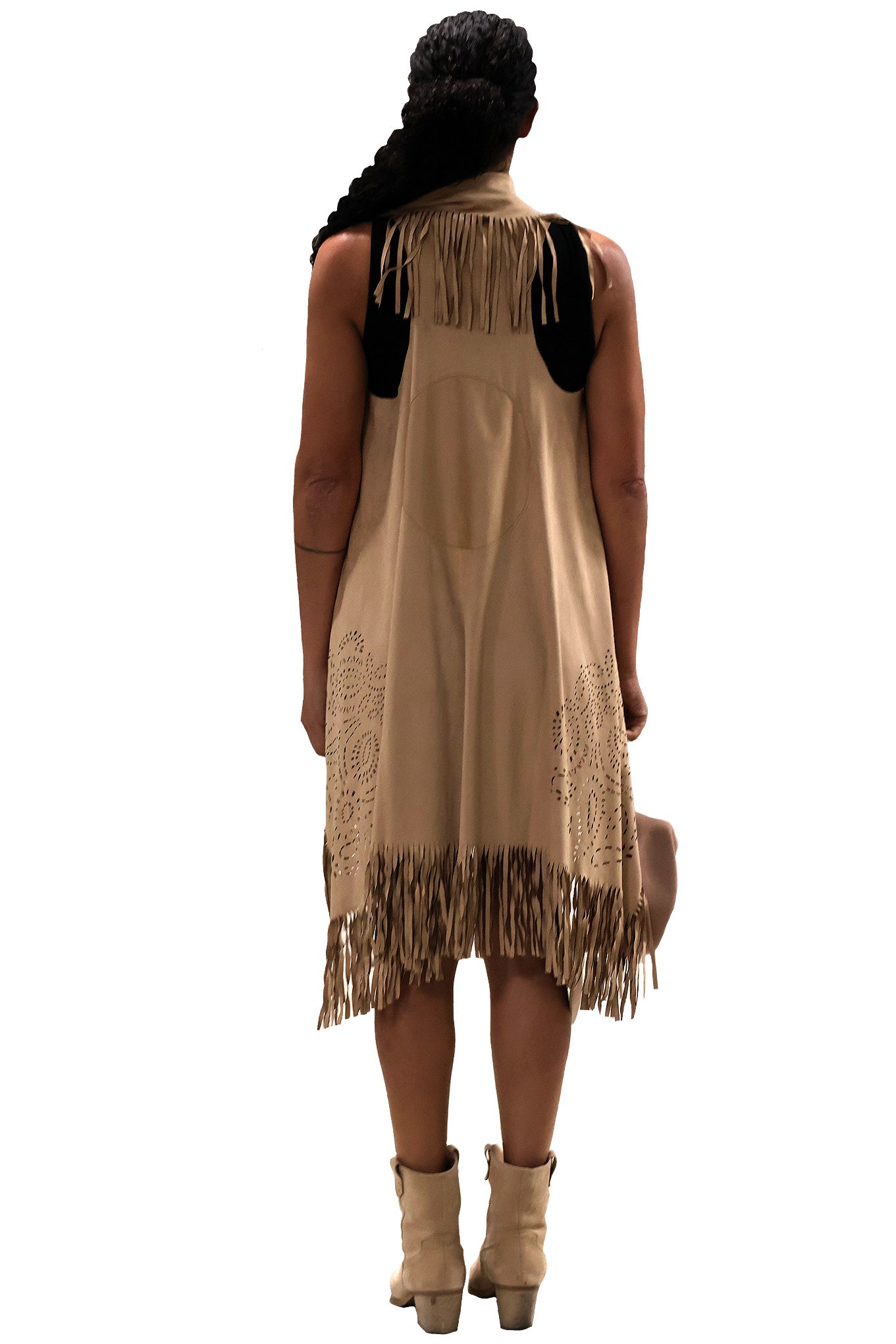 Fringe Vegan Vest - Sand