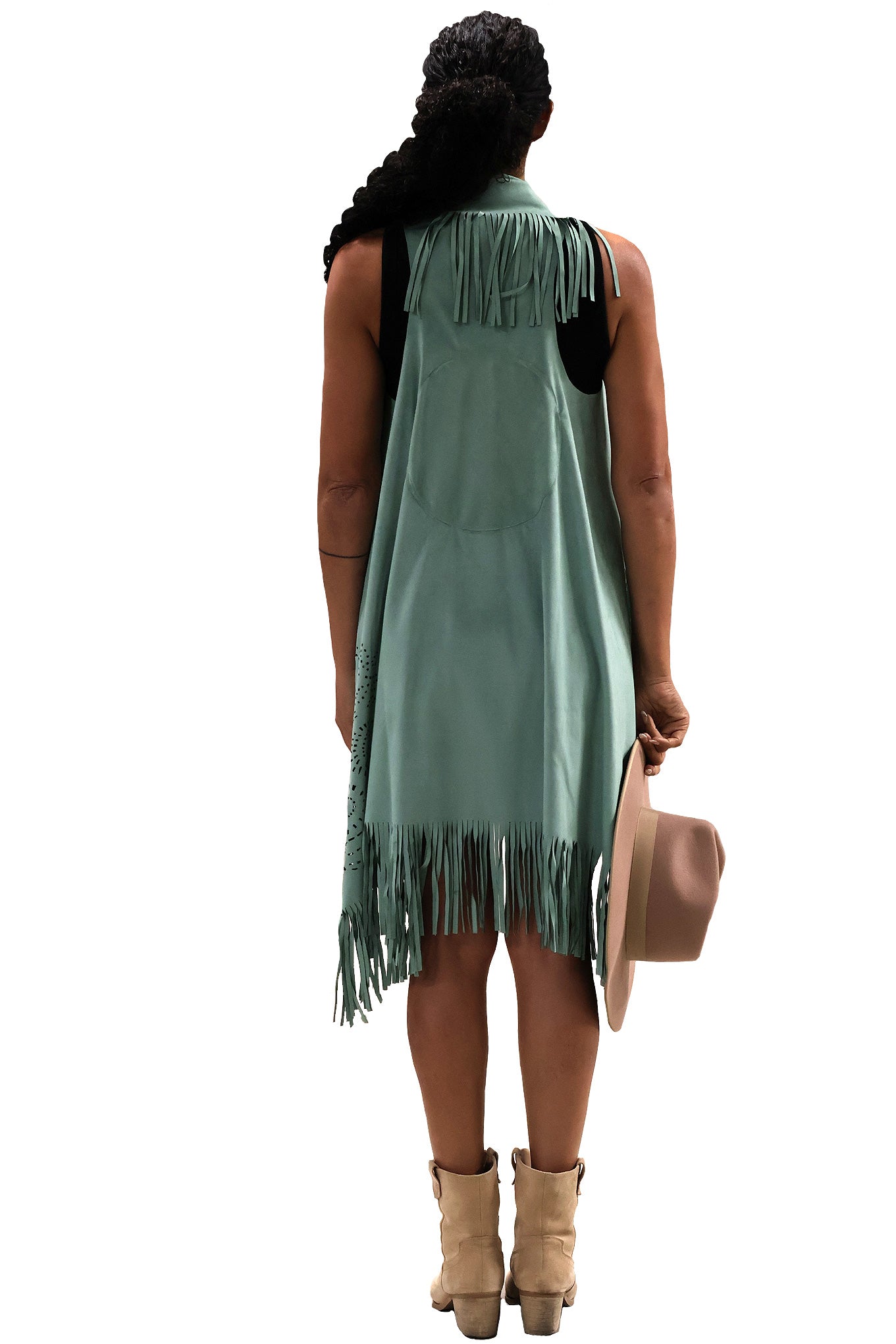 Fringe Vegan Vest - Sage