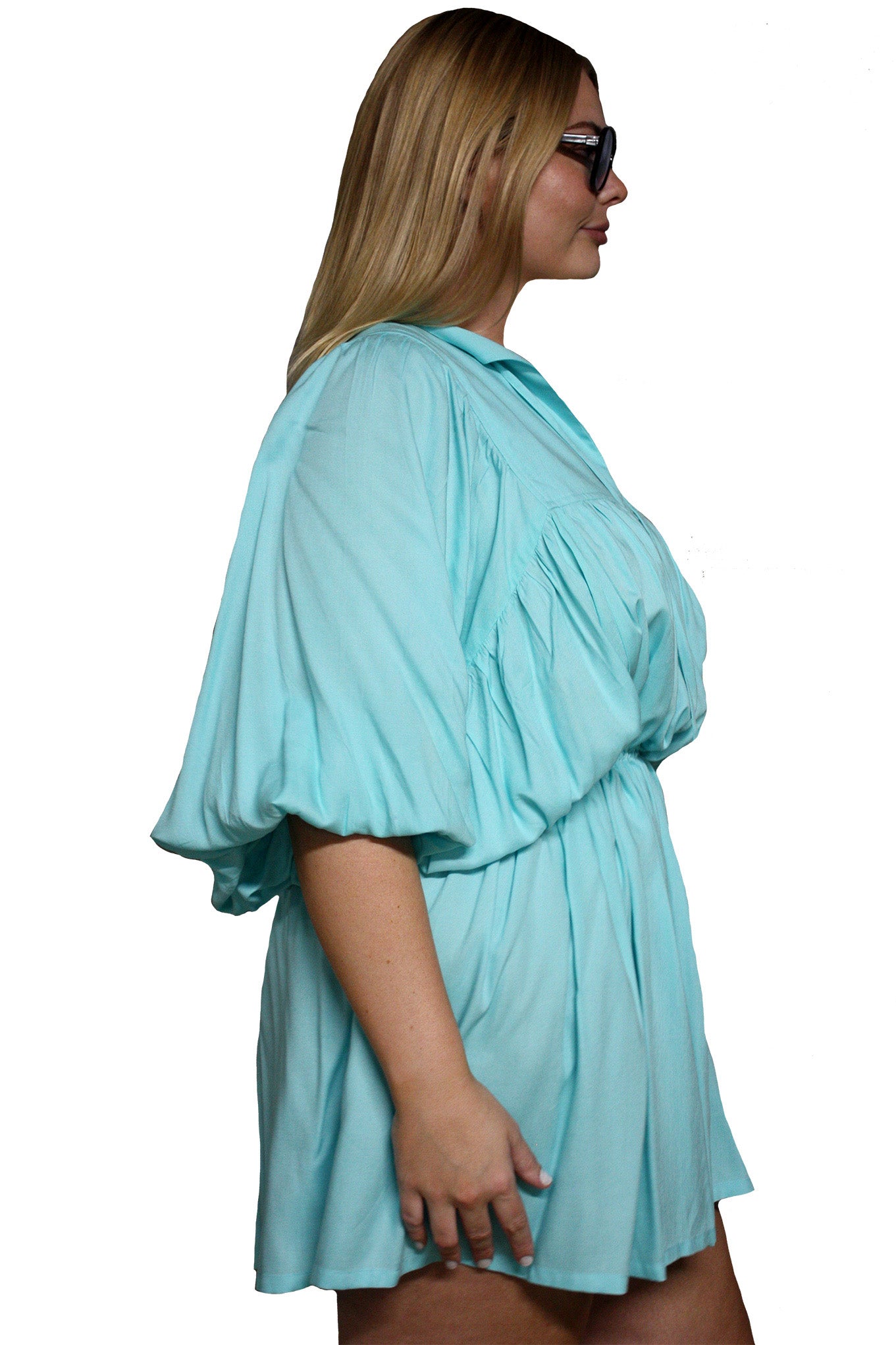 Demure Dress - Aqua