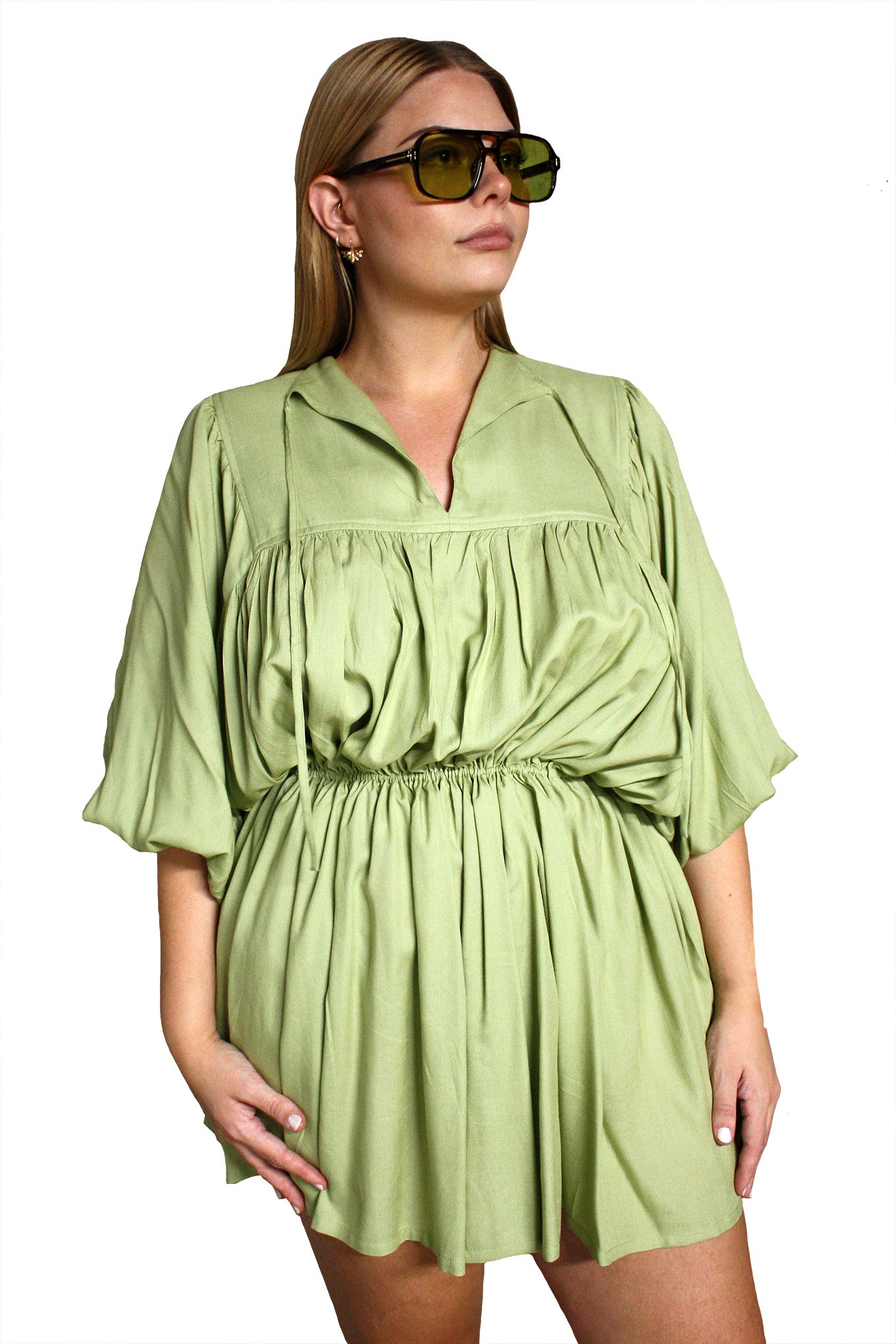 Demure Dress - Matcha