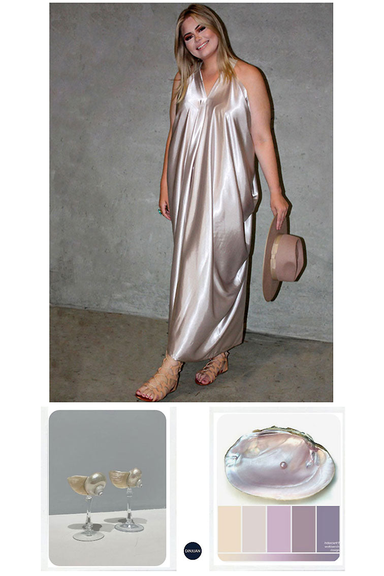 Goddess Dress Curve - Oyster