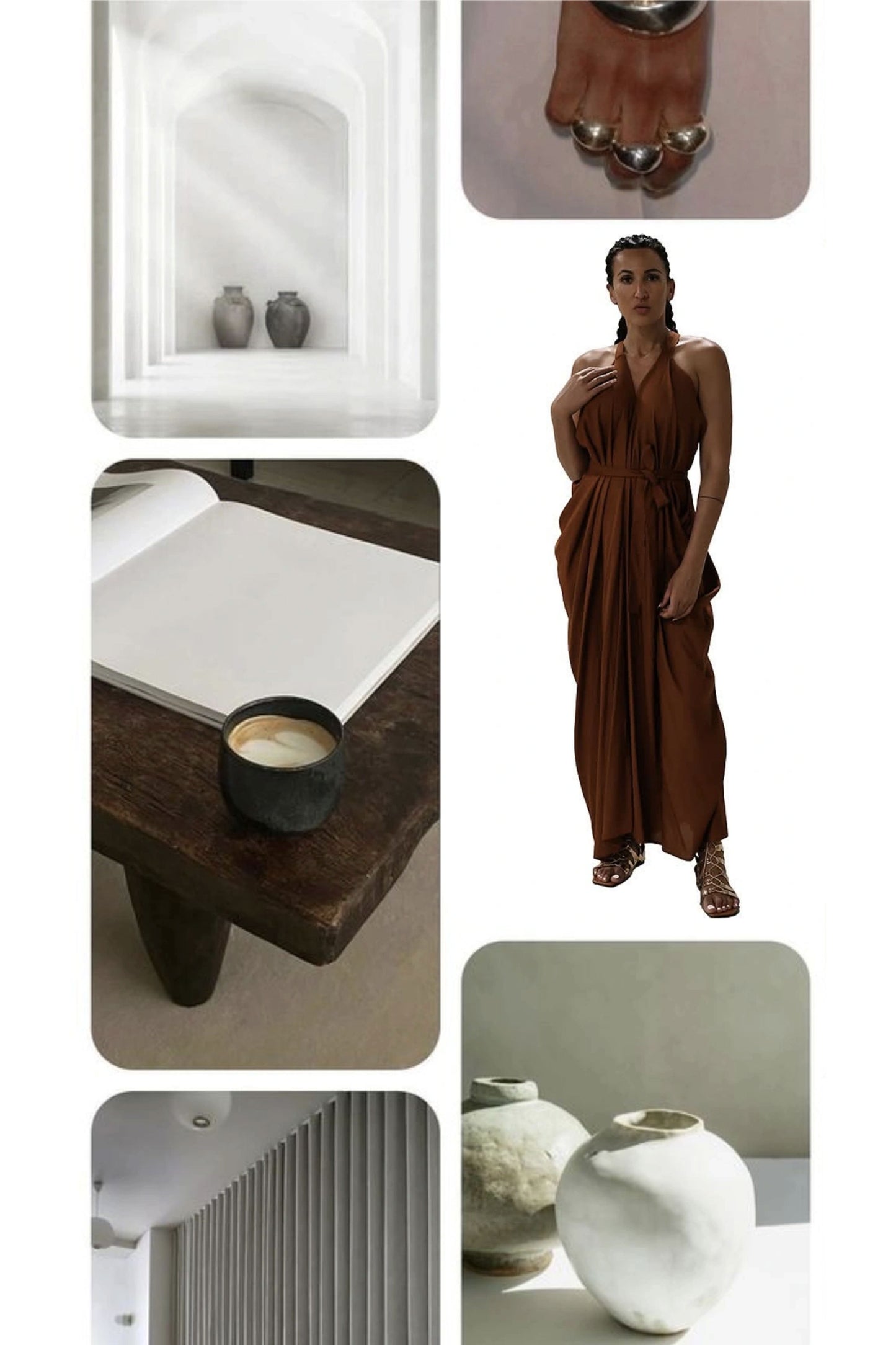 Aura Goddess Dress - Coffee