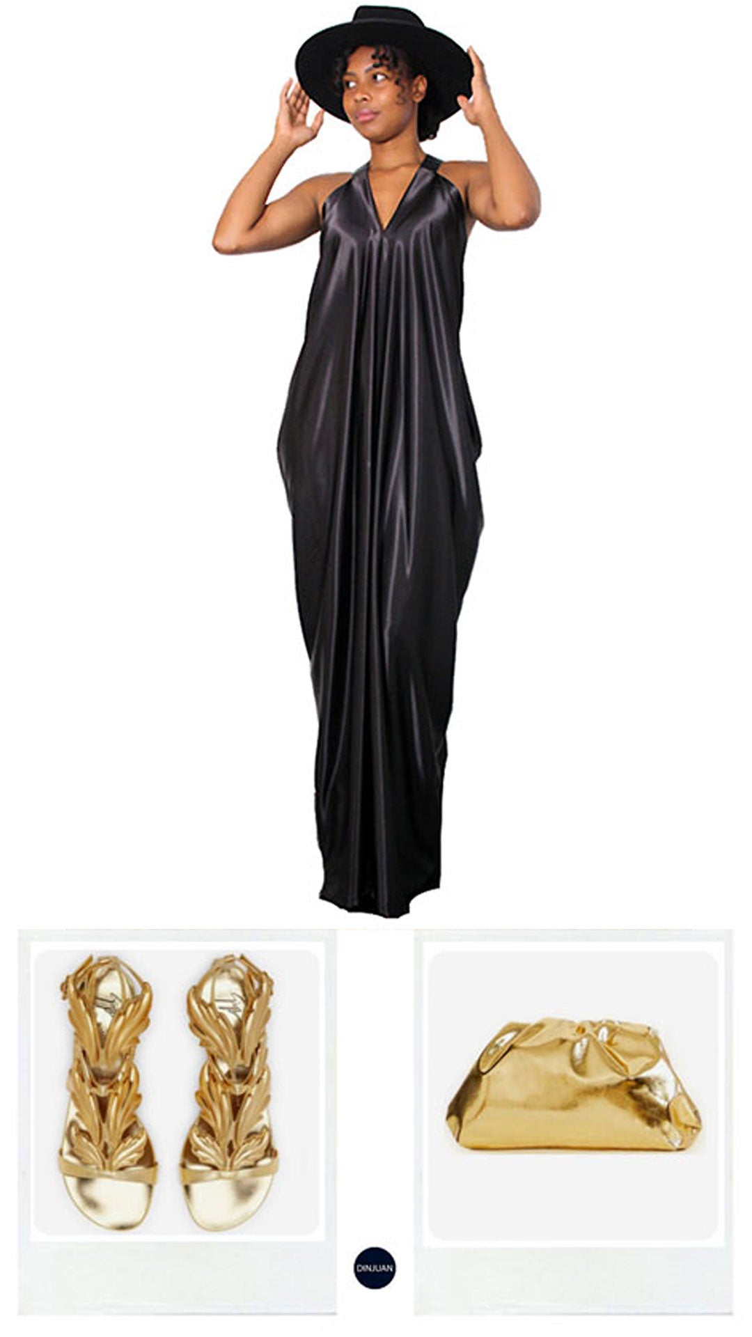 Goddess Black Maxi Dress
