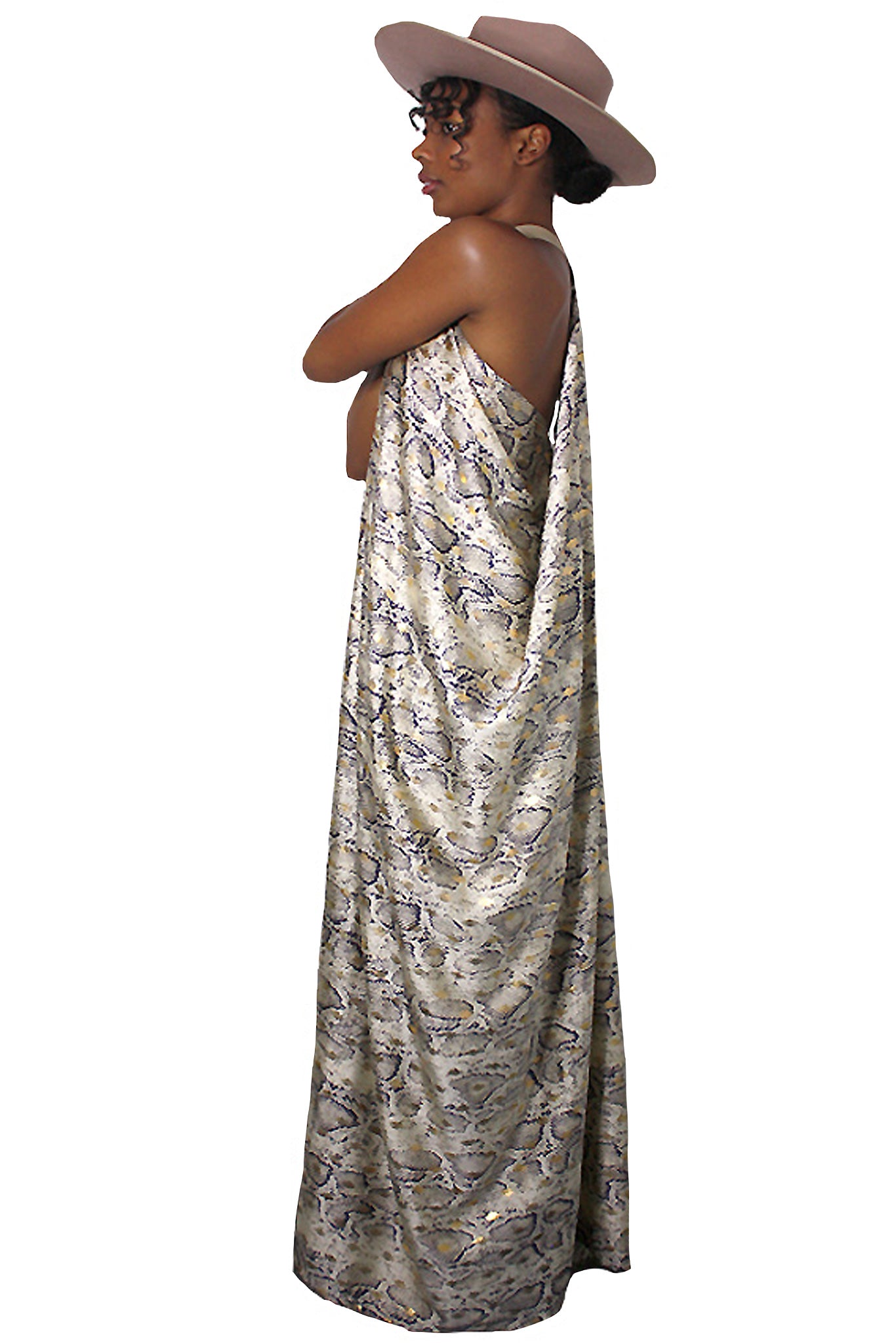 Snakeskin Metallic Goddess Dress