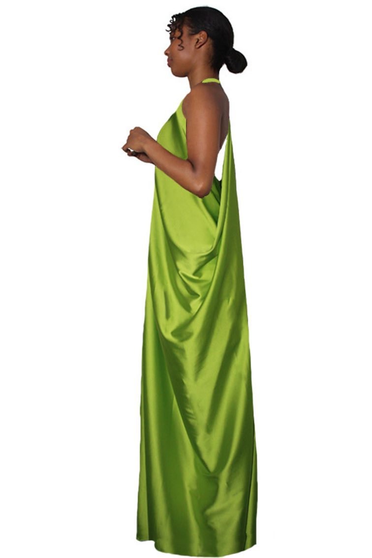 Goddess Luxe Dress - Lime DINJUAN Goddess Luxe Dress - Lime DINJUAN