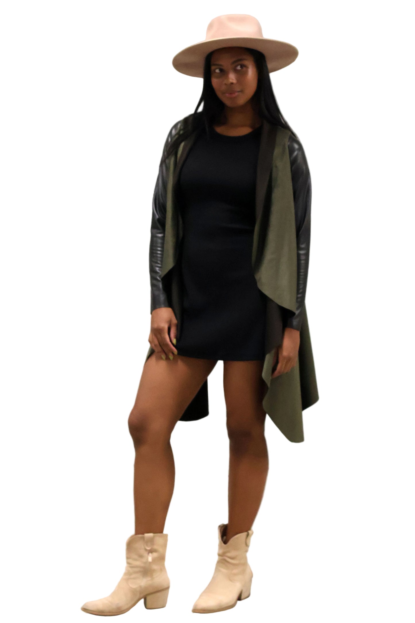 Vegan Jacket - Khaki.Black