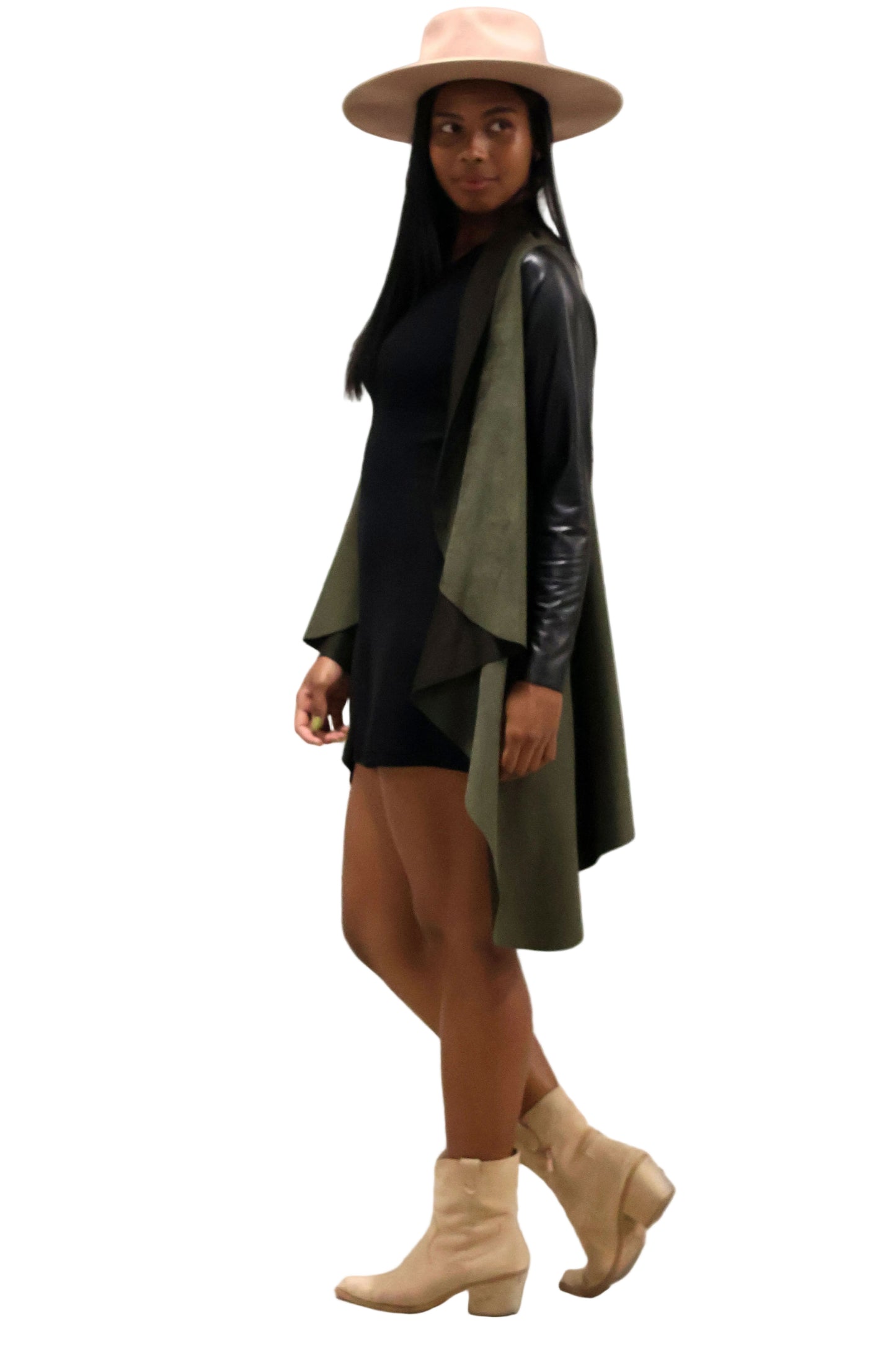 Vegan Jacket - Khaki.Black