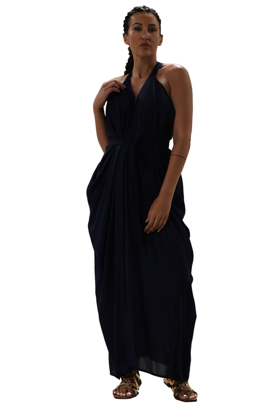Aura Goddess Dress - Navy