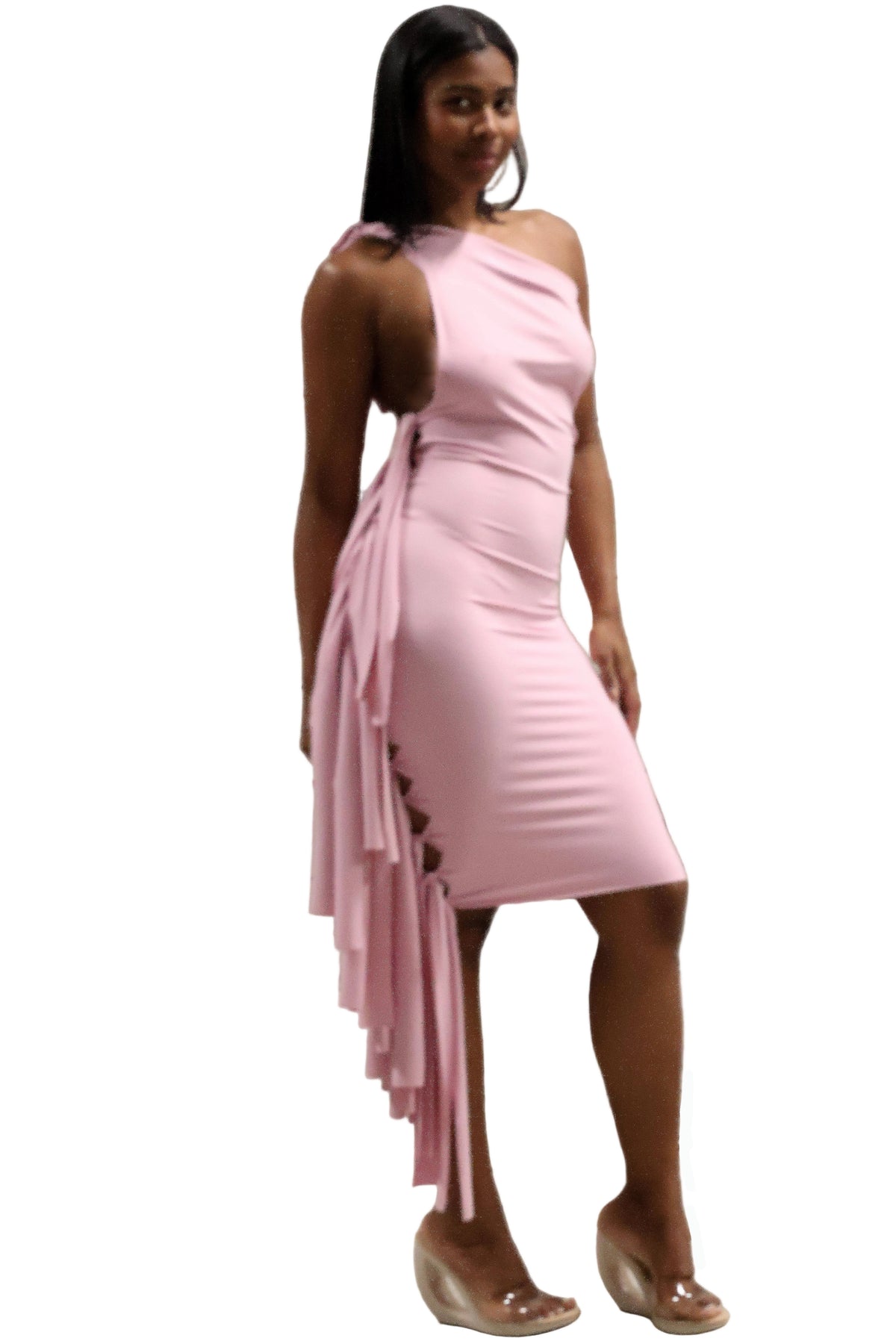 Fringe Dress - Pink