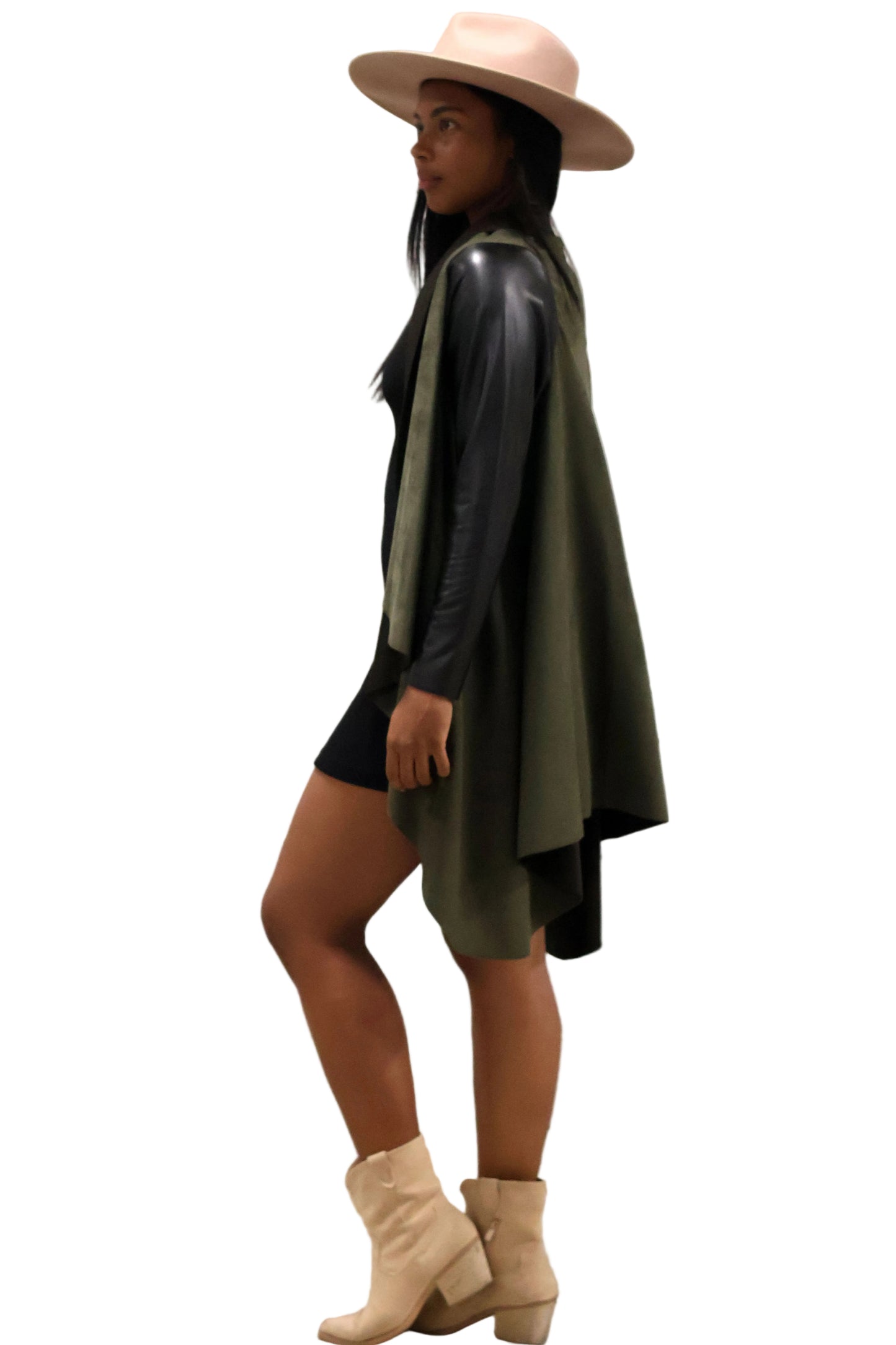 Vegan Jacket - Khaki.Black