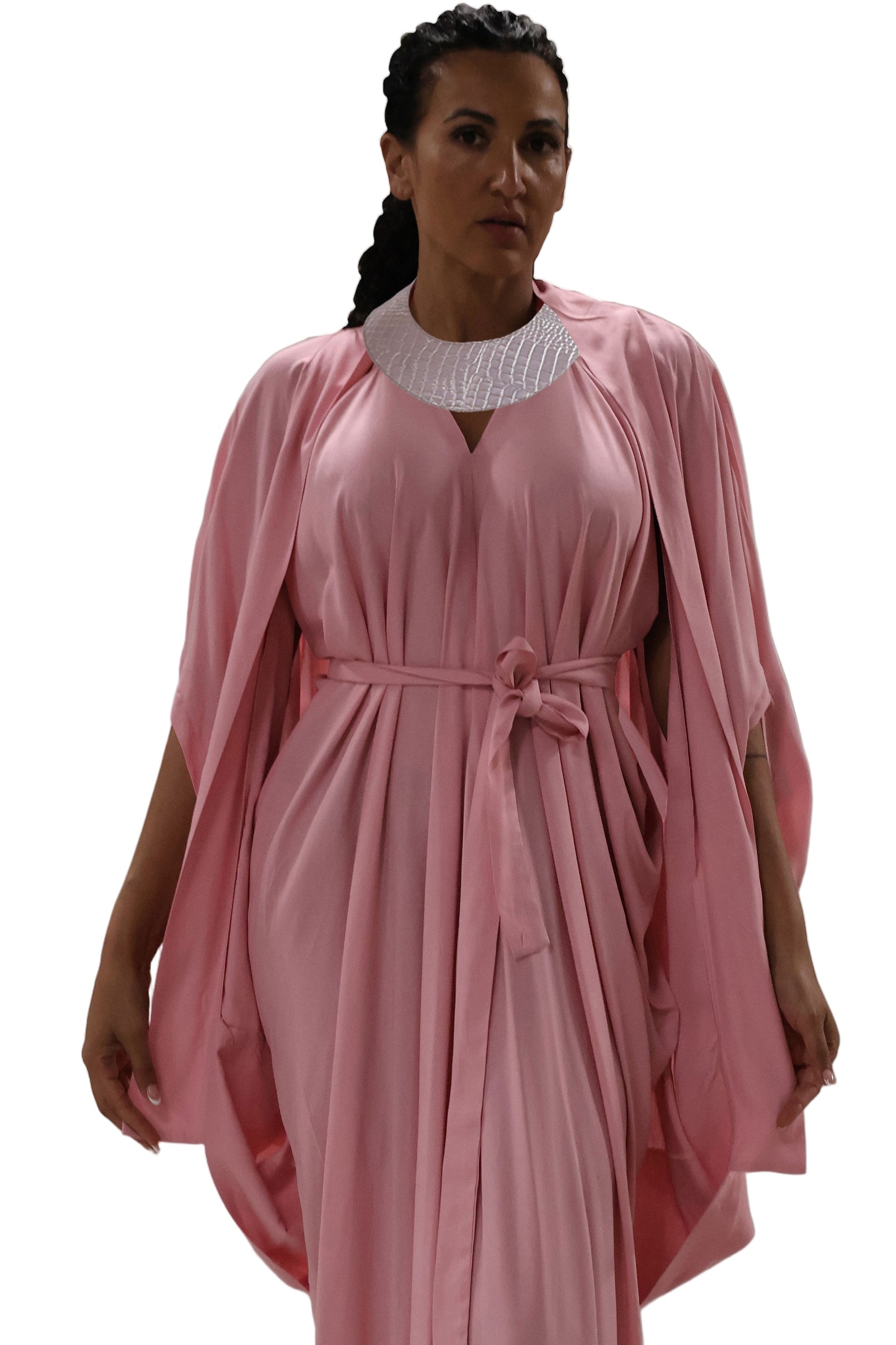 Cleopatra Crocodile Metallic Dress - Pink