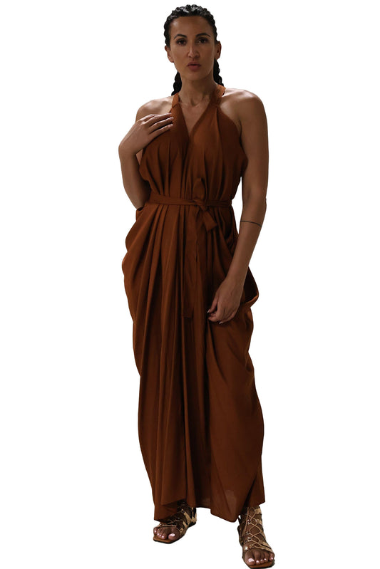 Aura Goddess Dress - Coffee