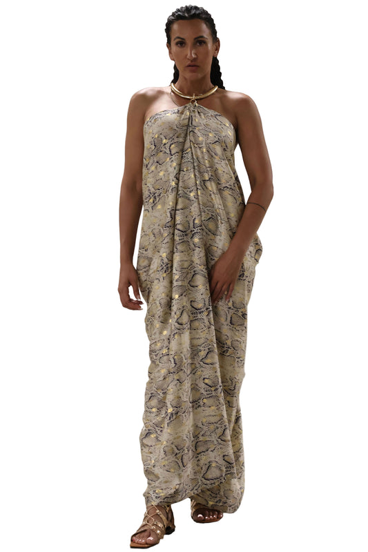 Cleopatra Collar Snakeskin Dress