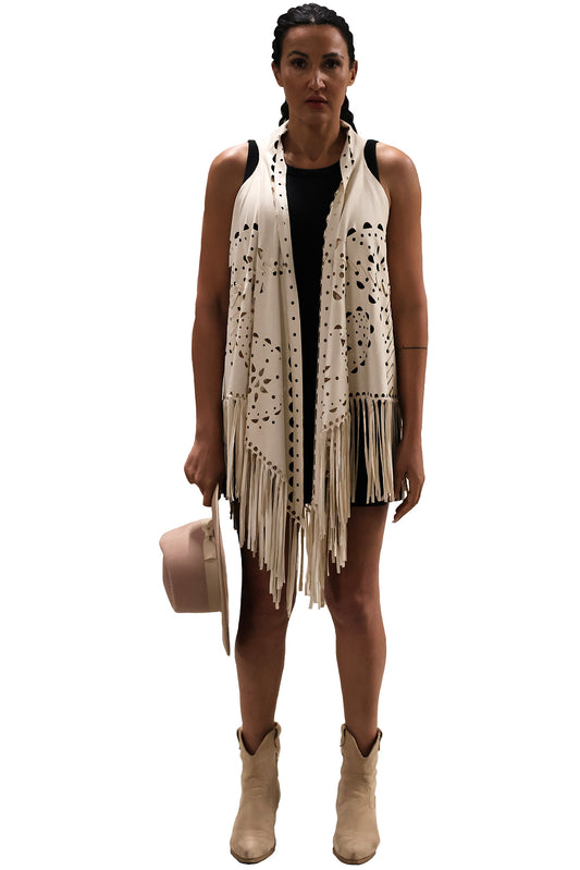 Fringe Vest - Ivory